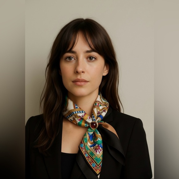 Vintage Style Gold-Tone Red Cabochon Scarf Slide / Scarf Ring / Scarf Clip /Gift - Picture 11 of 11